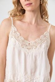 TOP LENCERO CON BLONDA A TONO - CRUDO
