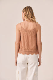 TOP LENCERO CON BLONDA A TONO - BEIGE