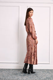 VESTIDO FLORAL BORDADOS - ROSA