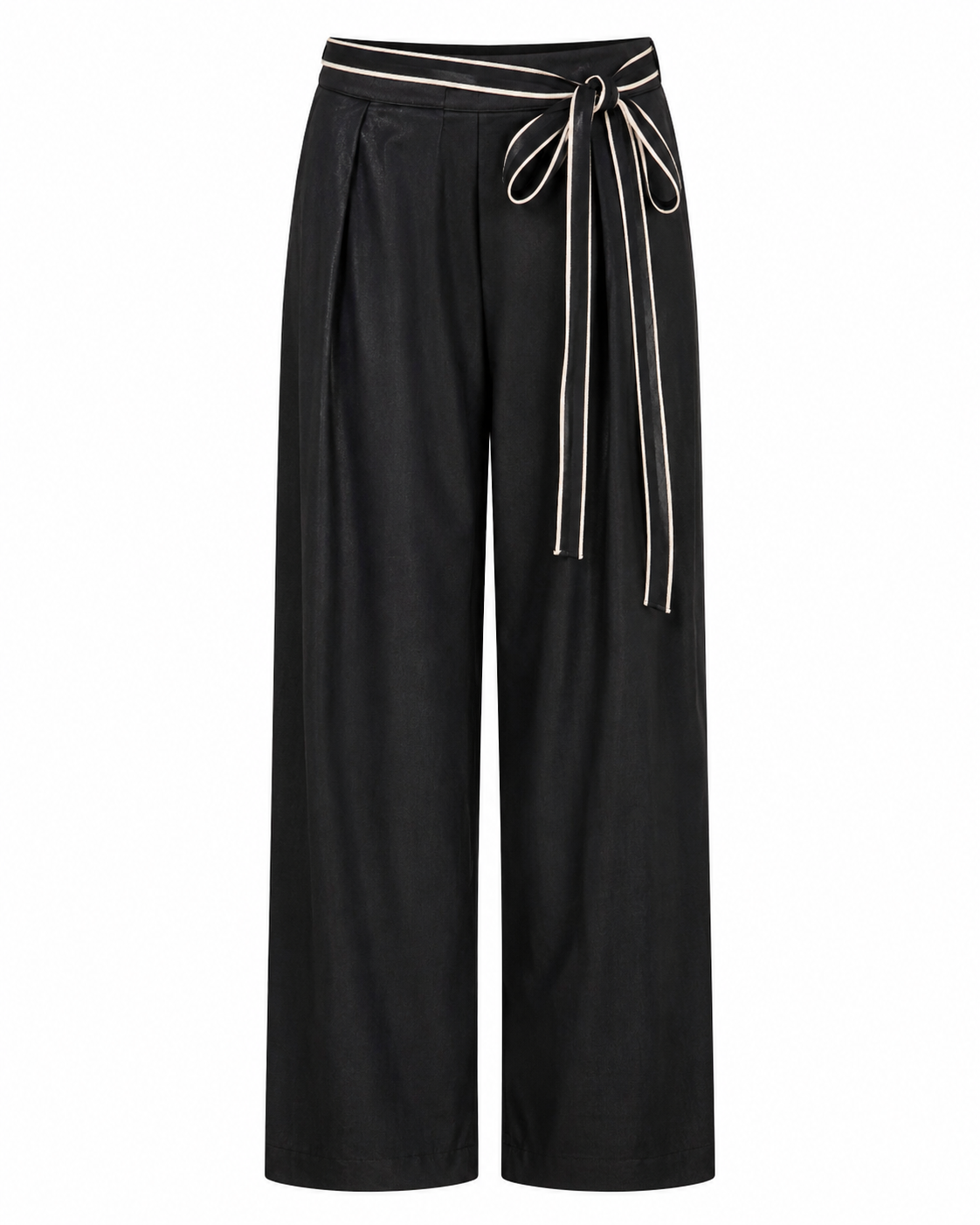 PANTALÓN WIDE LEG LAZO BICOLOR  - NEGRO
