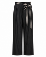 PANTALÓN WIDE LEG LAZO BICOLOR  - NEGRO