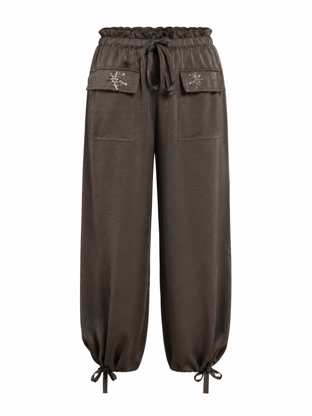 PANTALÓN SEDOSO BOLSILLOS JOYA - GRIS