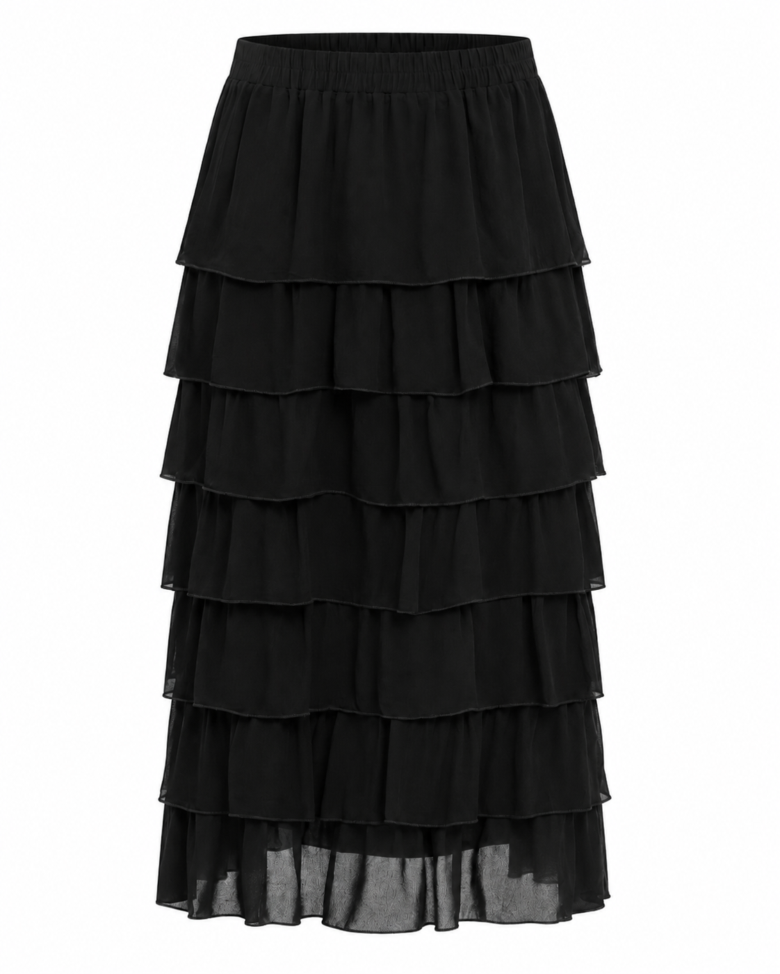 FALDA LISA VOLANTES - NEGRO