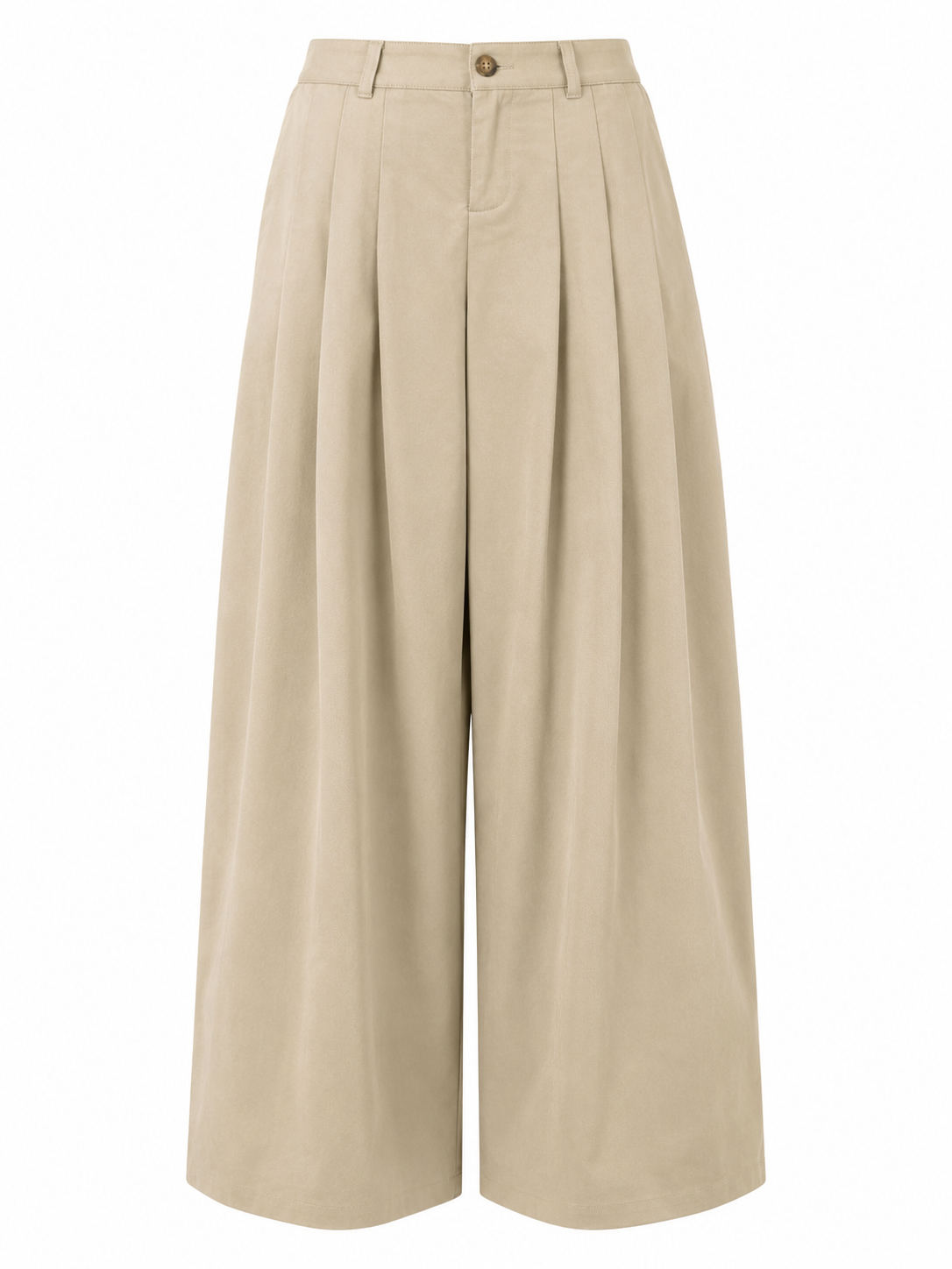 PANTALÓN WIDE LEG PINZAS - CAMEL