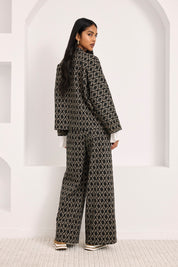 PANTALÓN JACQUARD GEOMÉTRICO - NEGRO