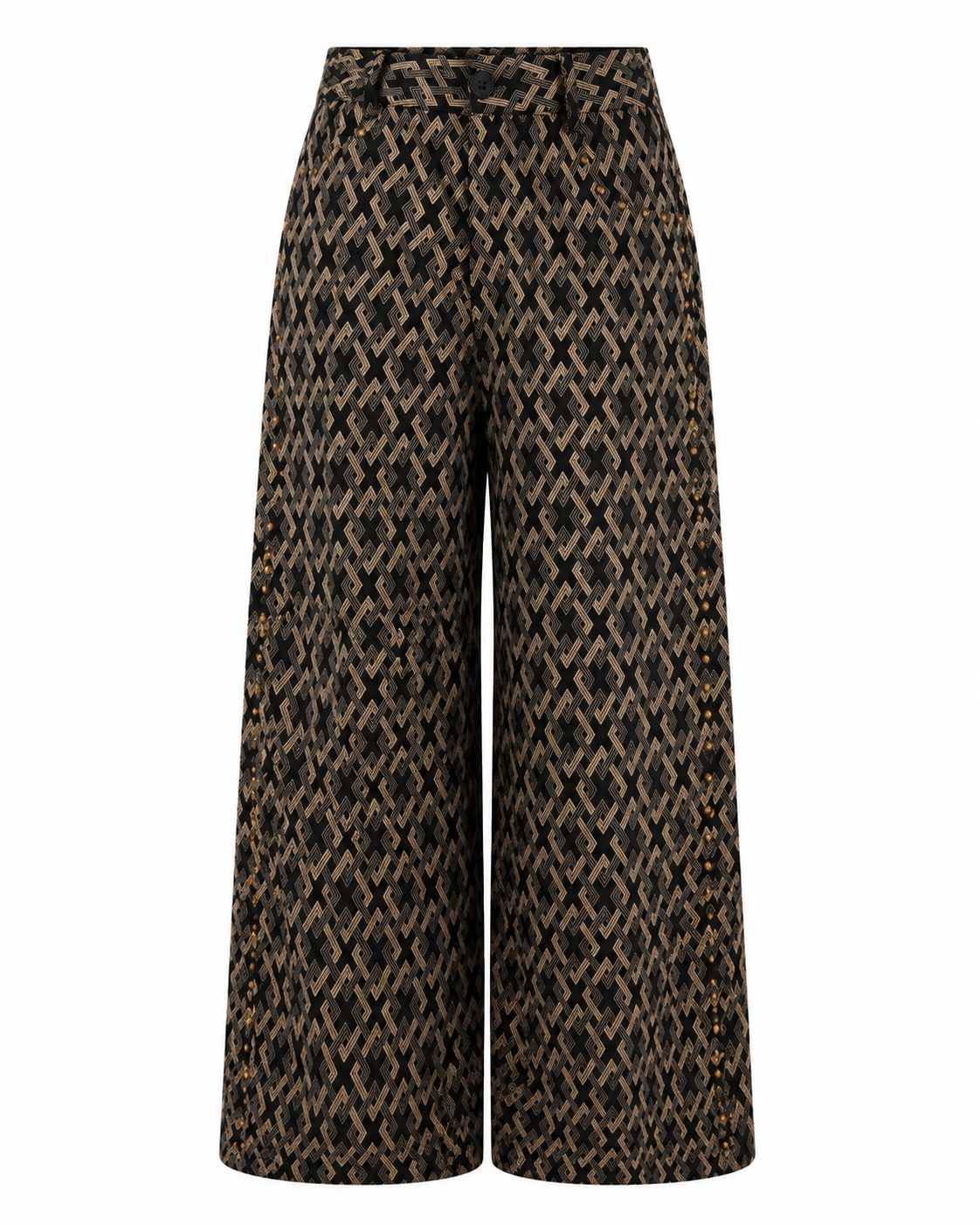 PANTALÓN JACQUARD GEOMÉTRICO - NEGRO