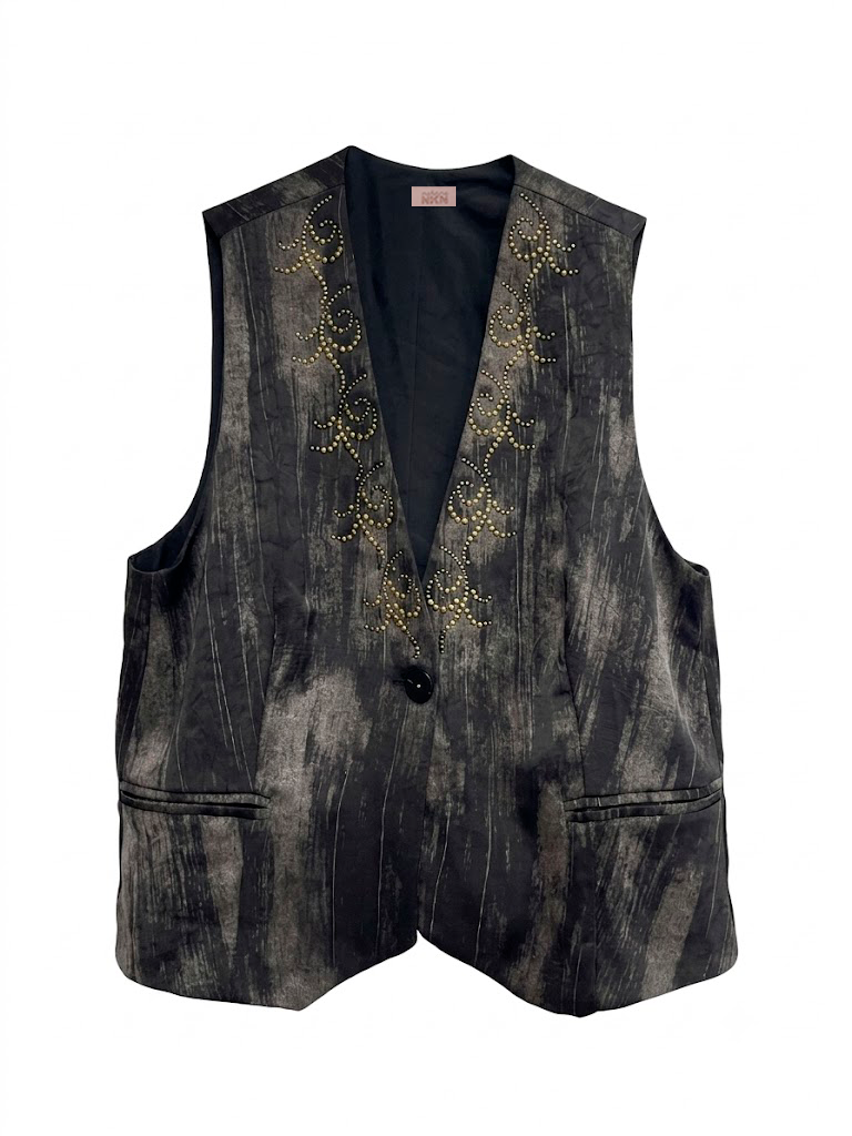 CHALECO SASTRE TACHUELAS - NEGRO - NEGRO