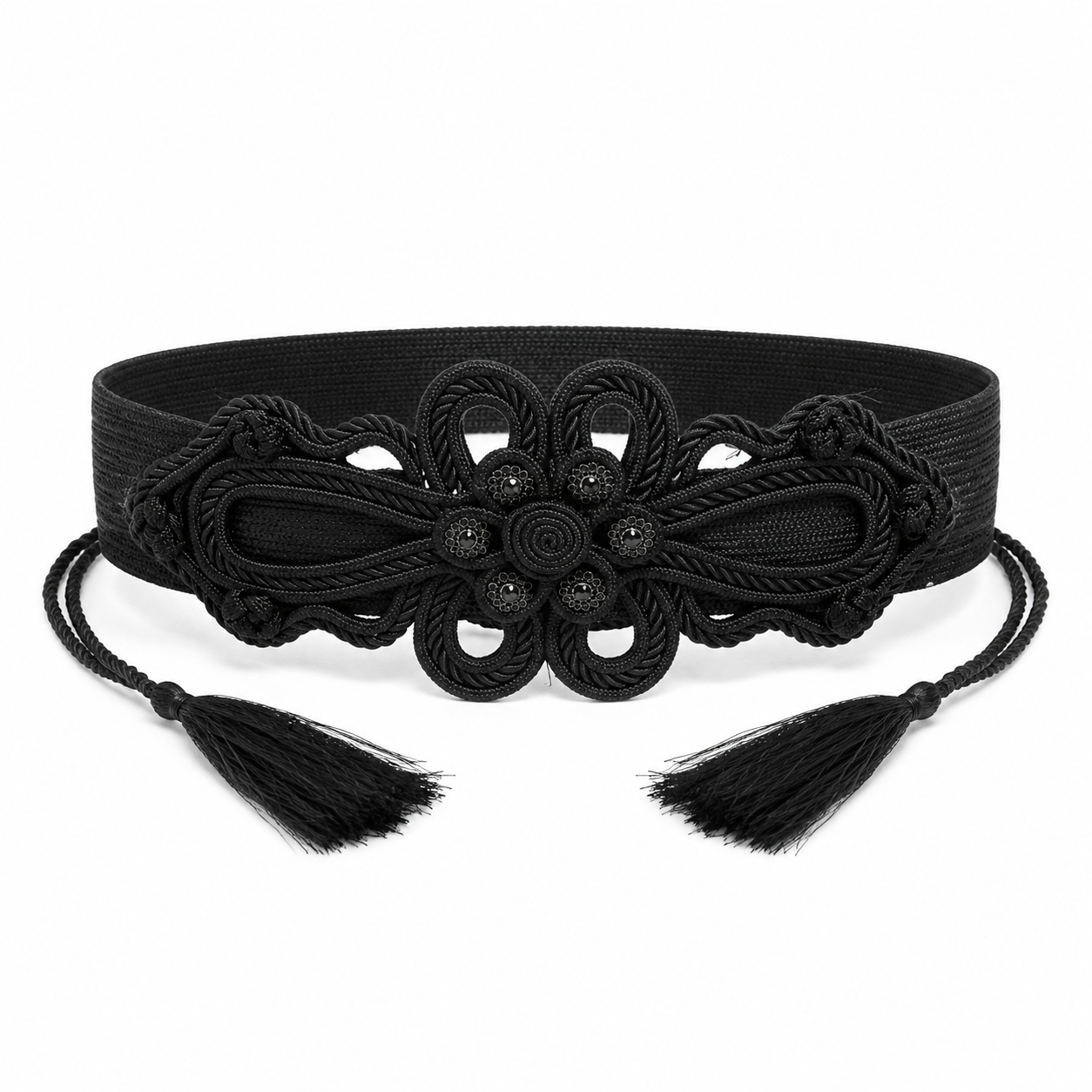CINTURÓN FILIGRANAS PASAMANERÍA - NEGRO