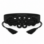 CINTURÓN FILIGRANAS PASAMANERÍA - NEGRO