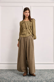 BLUSA VOLANTES CASCADA - CAQUI