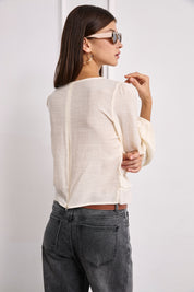 BLUSA VOLANTES CASCADA - IVORY