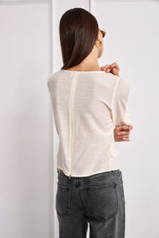 BLUSA VOLANTES CASCADA - IVORY
