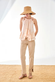 TOP VOLANTES TIRANTES LAZO - ROSA