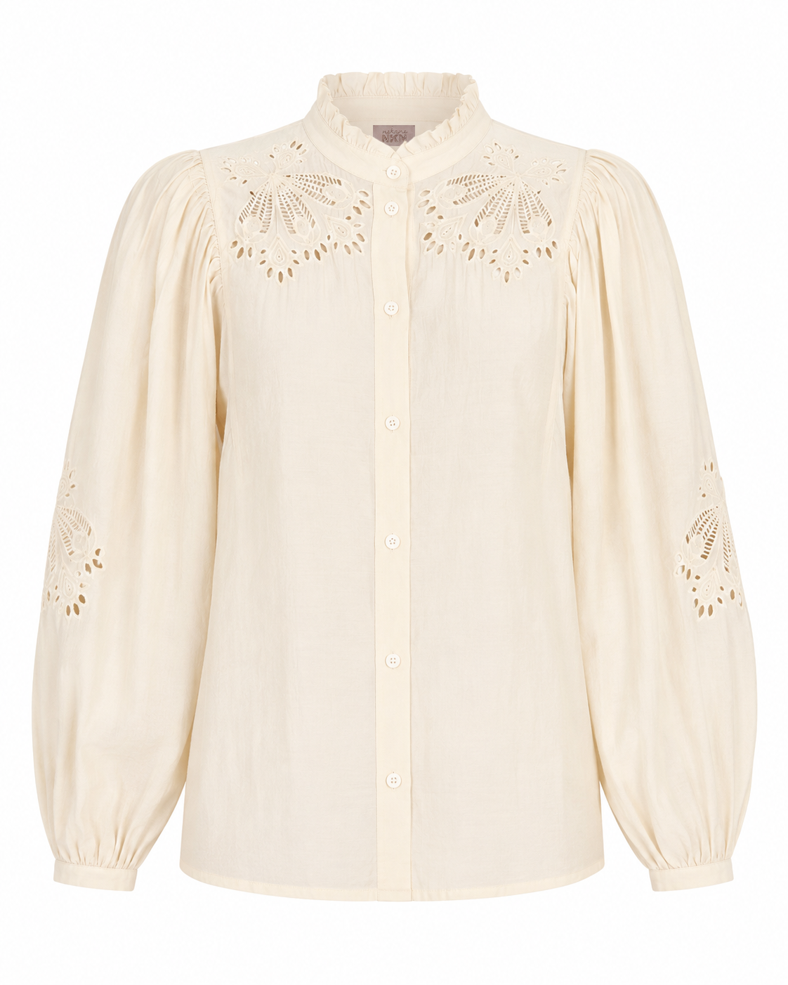 BLUSA ROMÁNTICA BORDADOS Y CUT OUTS - IVORY