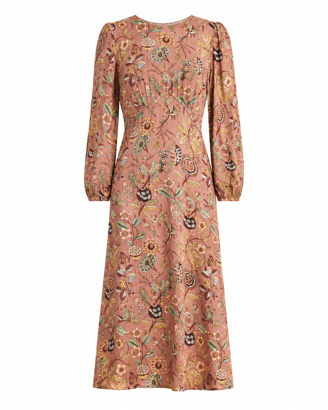 MULTICOLOR FLORAL PRINT DRESS - PINK