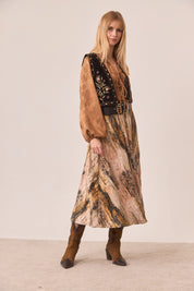 BLUSA MAO LAZOS  - CAMEL
