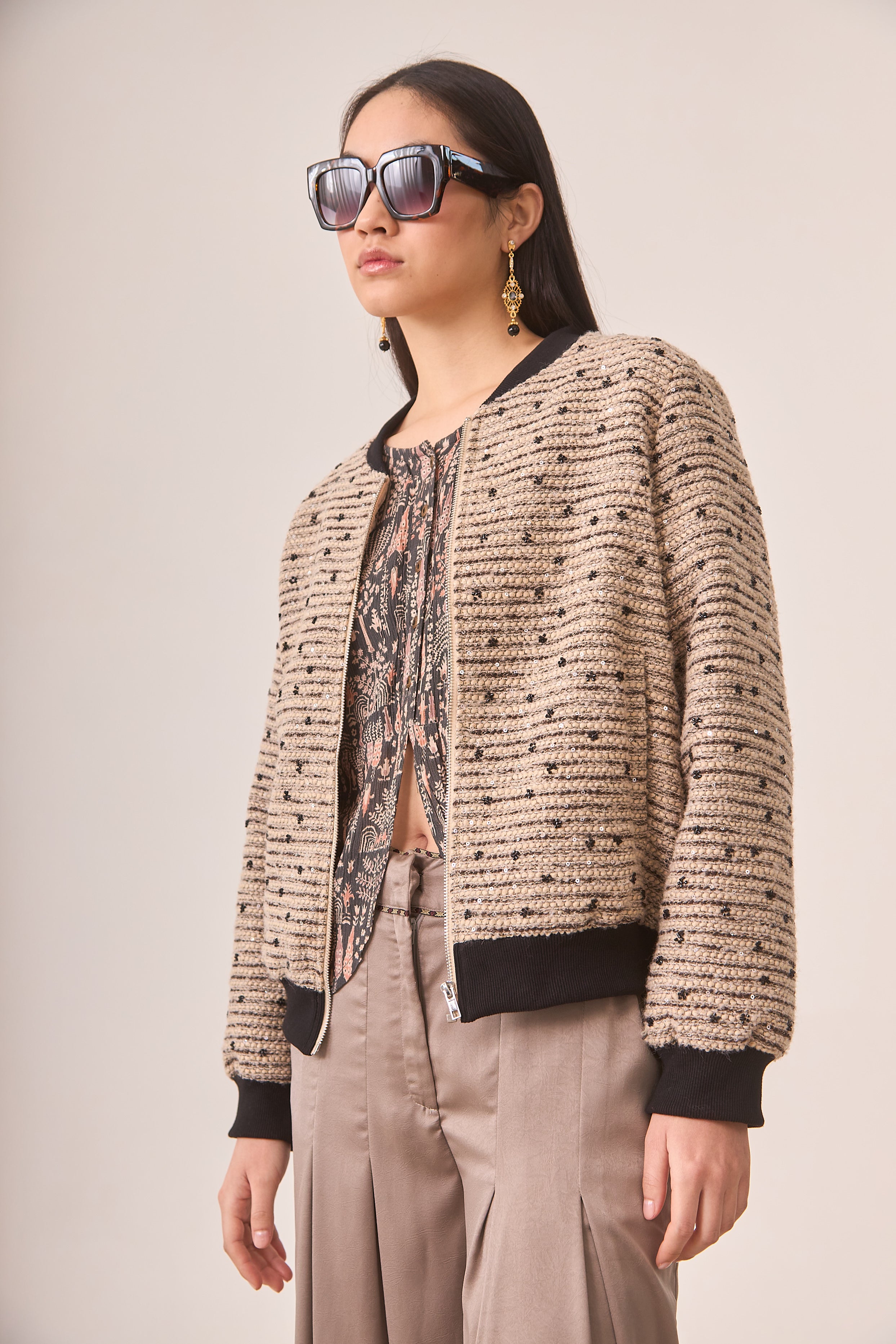 BÓMBER TWEED FANTASÍA - IVORY