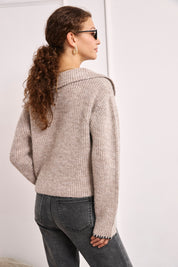 JERSEY LANA CANALÉ CUELLO SOLAPAS - GRIS