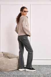 JERSEY LANA CANALÉ CUELLO SOLAPAS - GRIS