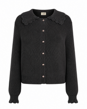 RIB-KNIT AND CROCHET CARDIGAN - GREY - GREY