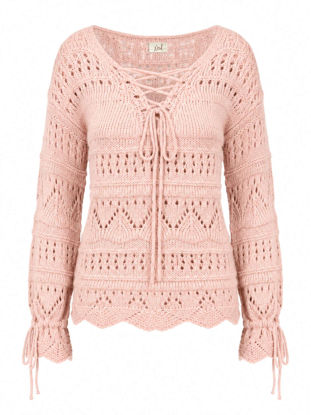 PIRATE NECK OPENWORK SWEATER - CAMEL - CAMEL