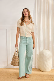 CÁRDIGAN MANGA CORTA - CRUDO