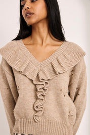 JERSEY VOLANTES Y TACHUELAS - CAMEL