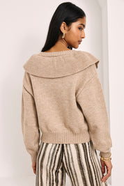 JERSEY VOLANTES Y TACHUELAS - CAMEL