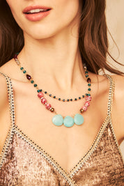 NECKLACE WITH NATURAL STONE - TURQUOISE