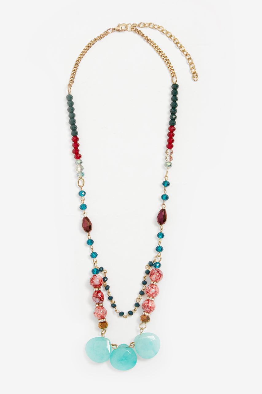 NECKLACE WITH NATURAL STONE - TURQUOISE