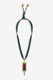 VELVET RIBBON CHOCKER - GREEN