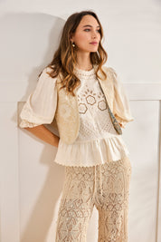 PANTALÓN PUNTO RELIEVE - CAMEL