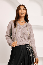 JERSEY LANA LENTEJUELAS - GRIS