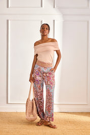 TOP PUNTO ESCOTE BARDOT VUELTO - ROSA