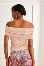 TOP PUNTO ESCOTE BARDOT VUELTO - ROSA