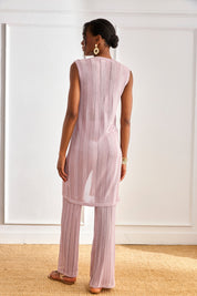 LUREX KNIT LONG TOP - VIOLET