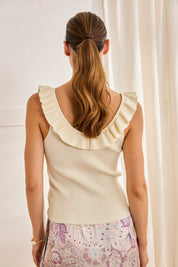 TOP PUNTO ESCOTE VOLANTE - CRUDO