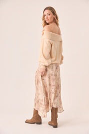 JERSEY CUELLO VUELTO FLORES - IVORY