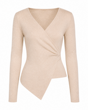 ASYMMETRIC CROSS-OVER TOP - CAMEL - CAMEL