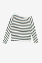 ASYMMETRICAL SAILOR STRIPED JERSEY - WHITE