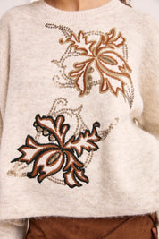 JERSEY LANA BORDADOS LENTEJUELAS - IVORY