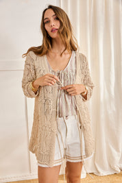 CAMEL-SHAPED KNIT CARDIGAN