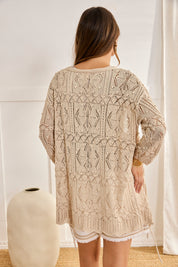 CAMEL-SHAPED KNIT CARDIGAN