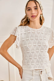 TOP PUNTO GAGAS RUFFLED - WHITE
