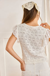 TOP PUNTO GAGAS RUFFLED - WHITE