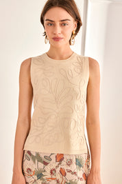 TOP FILIGREE EMBROIDERED - RAW