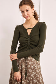 JERSEY FRUNCIDO CUT OUT - VERDE