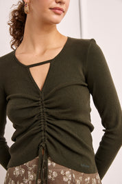 JERSEY FRUNCIDO CUT OUT - VERDE