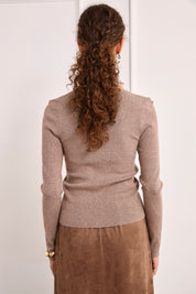 JERSEY FRUNCIDO CUT OUT - CAMEL