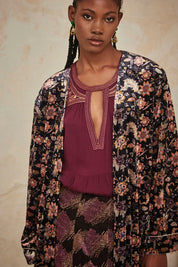 KIMONO LARGO ESTAMPADO - BLACK